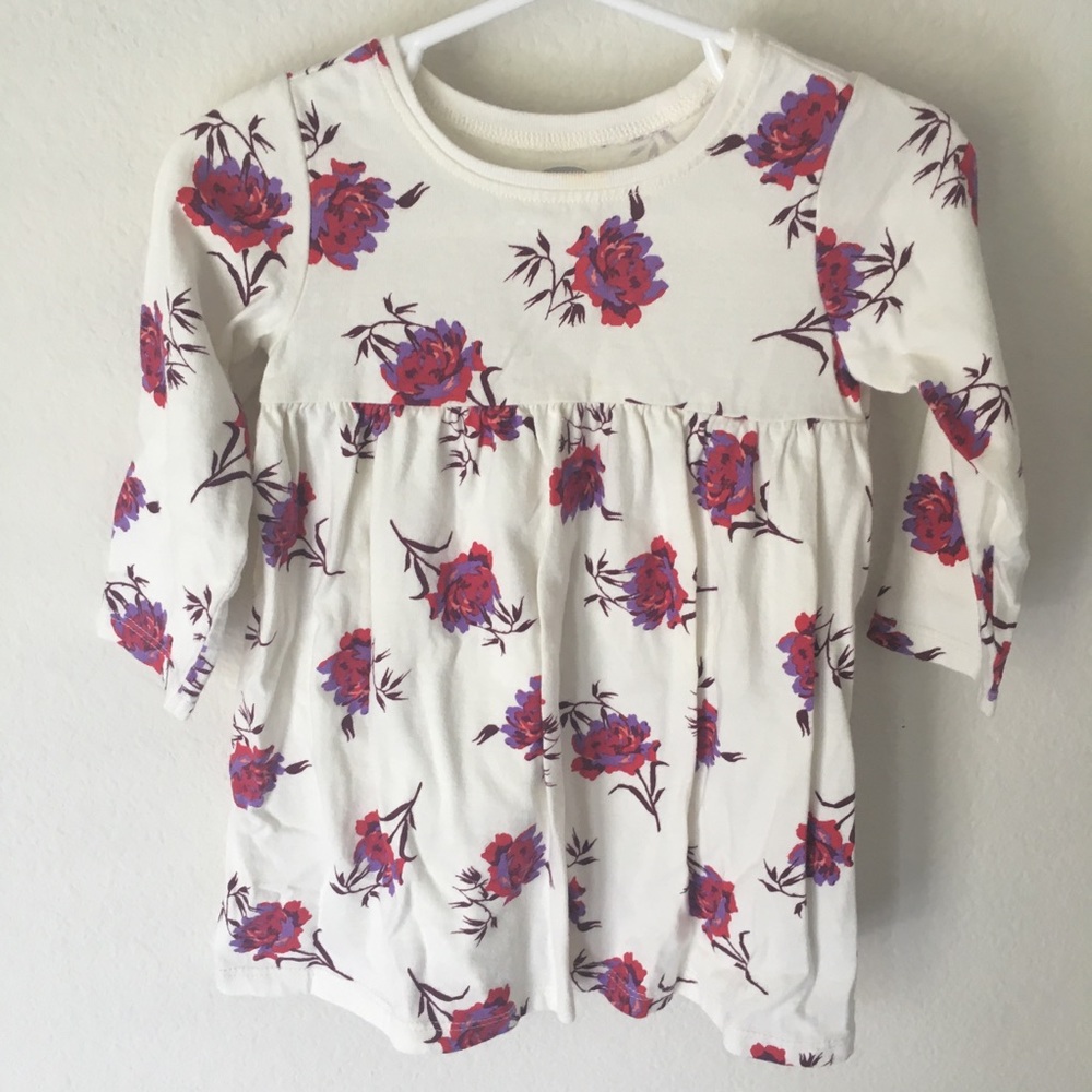 Ivory and red floral dress